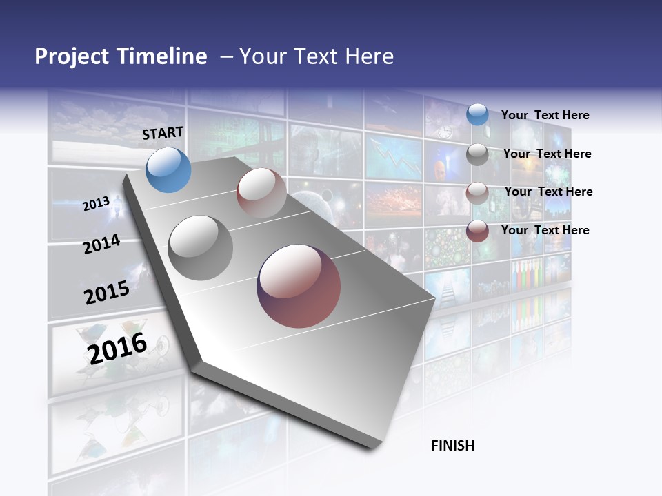 Flatscreen Broadcast Black PowerPoint Template
