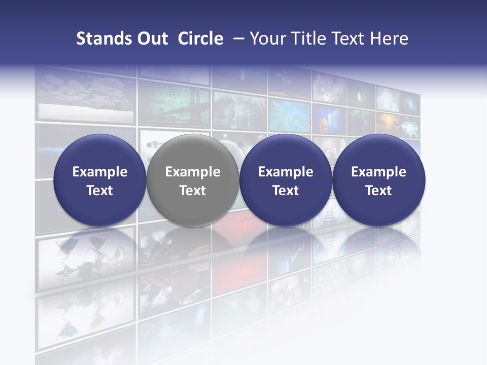 Flatscreen Broadcast Black PowerPoint Template