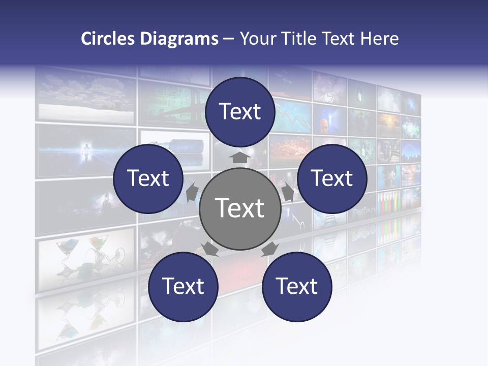 Flatscreen Broadcast Black PowerPoint Template