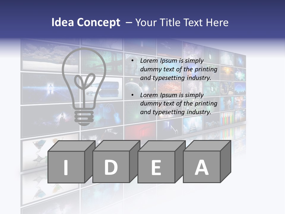 Flatscreen Broadcast Black PowerPoint Template
