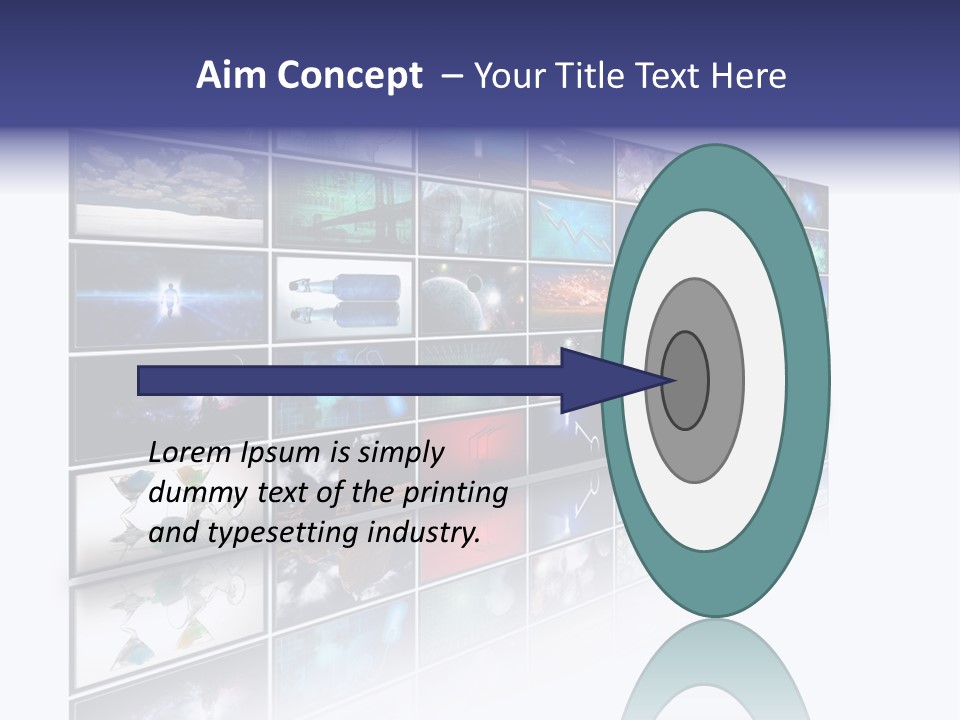 Flatscreen Broadcast Black PowerPoint Template