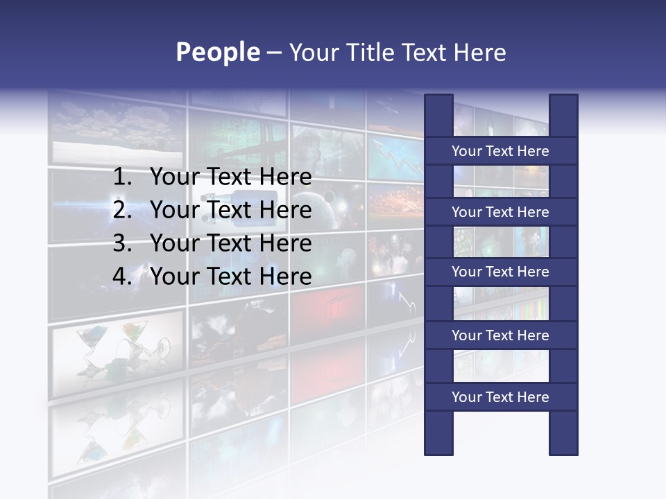 Flatscreen Broadcast Black PowerPoint Template