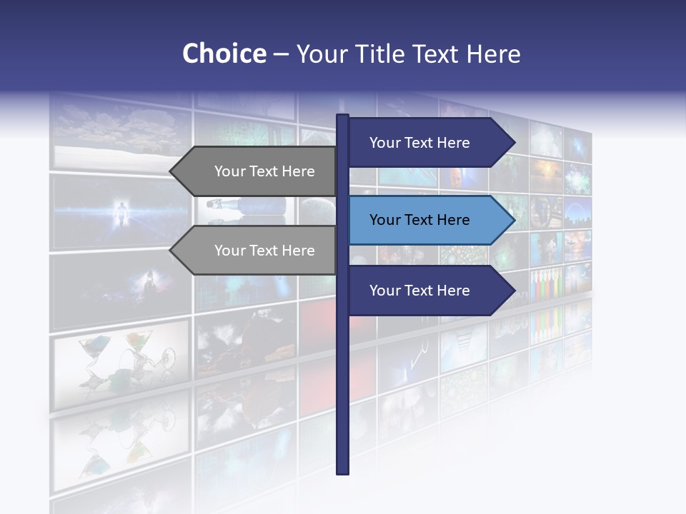 Flatscreen Broadcast Black PowerPoint Template