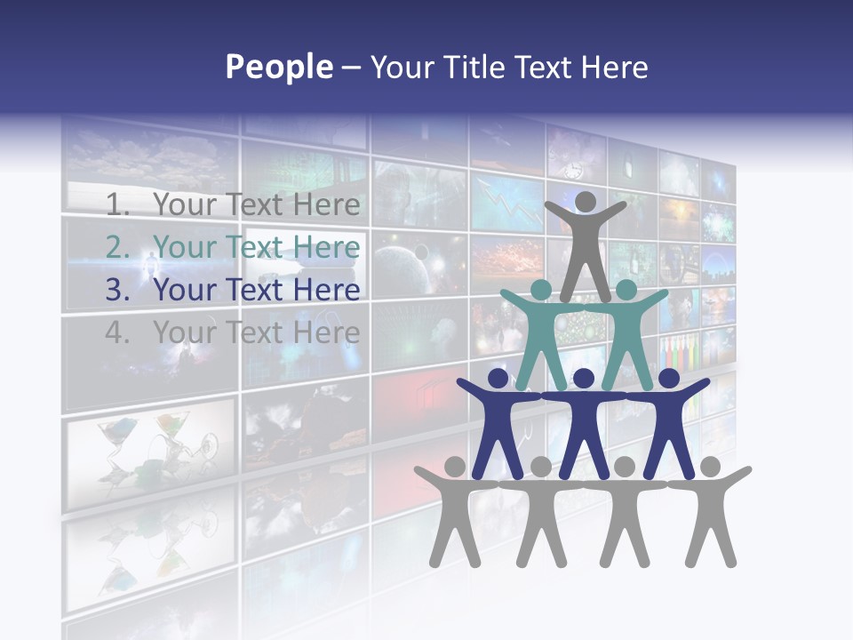 Flatscreen Broadcast Black PowerPoint Template