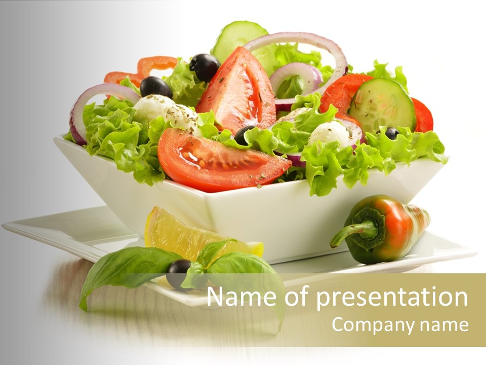 Table Vegetable Saucer PowerPoint Template