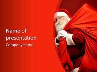 Male Merry Christmas Winter PowerPoint Template