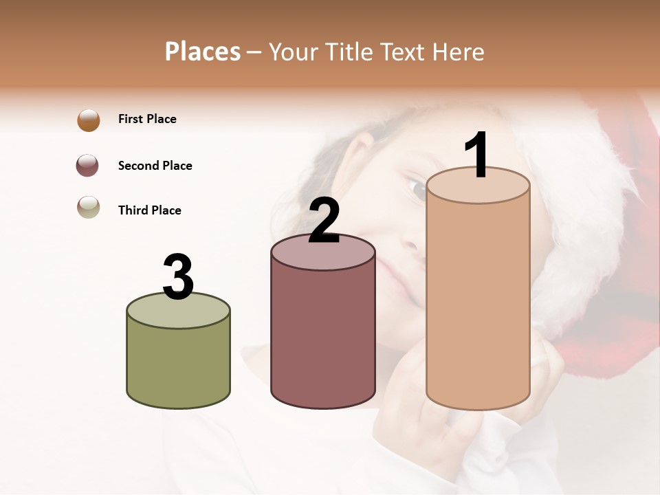 A Young Girl Wearing A Santa Claus Hat PowerPoint Template