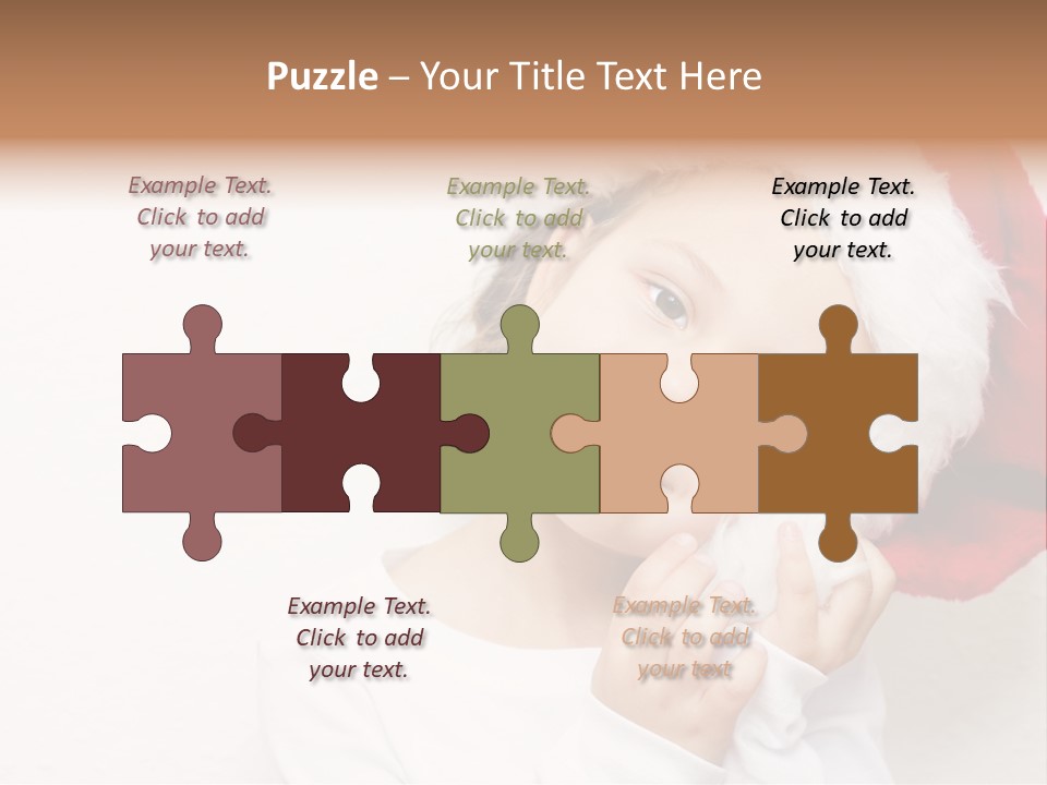 A Young Girl Wearing A Santa Claus Hat PowerPoint Template