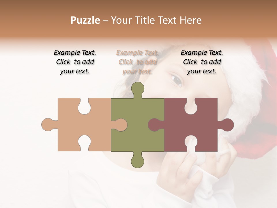 A Young Girl Wearing A Santa Claus Hat PowerPoint Template