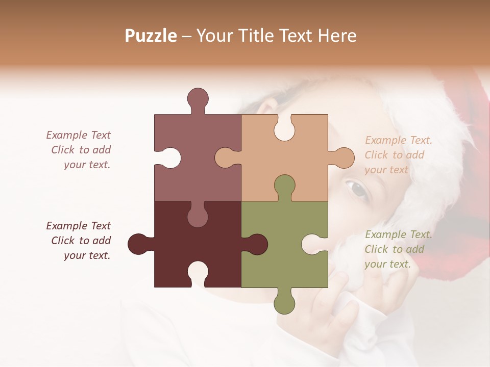 A Young Girl Wearing A Santa Claus Hat PowerPoint Template