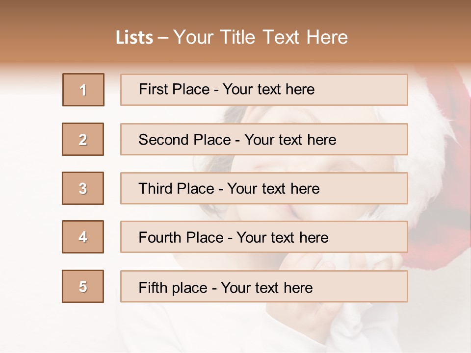 A Young Girl Wearing A Santa Claus Hat PowerPoint Template