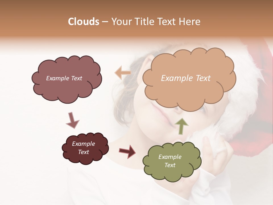 A Young Girl Wearing A Santa Claus Hat PowerPoint Template