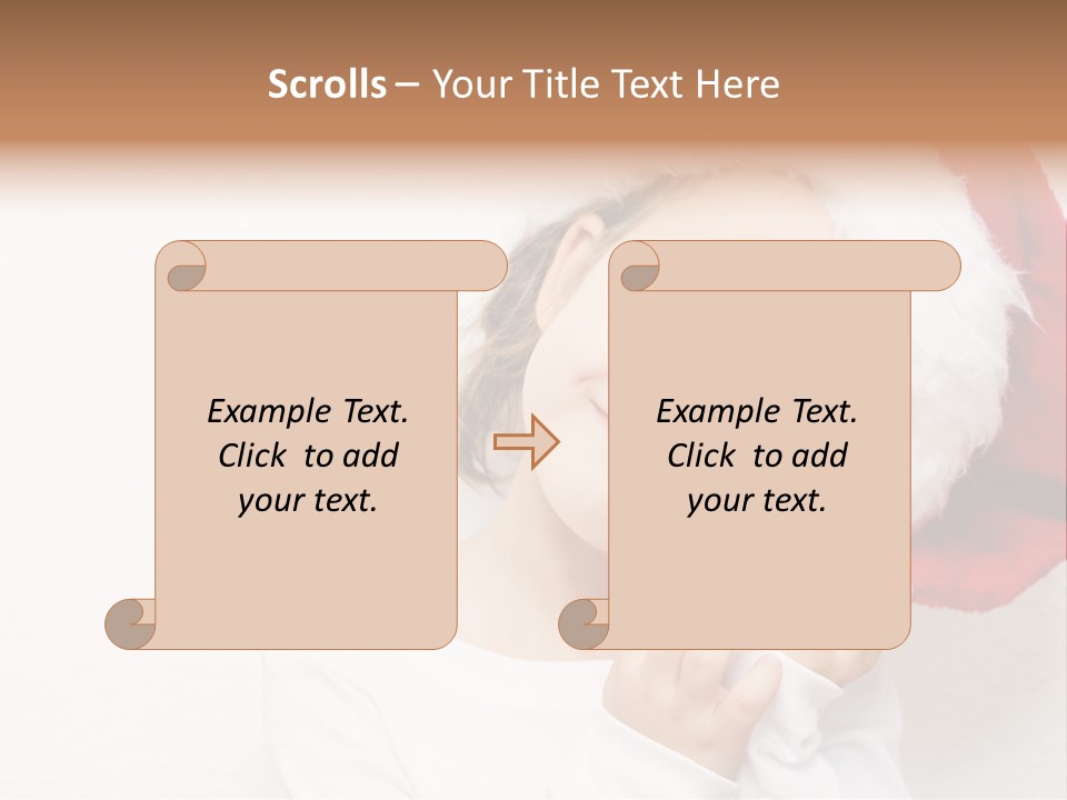 A Young Girl Wearing A Santa Claus Hat PowerPoint Template