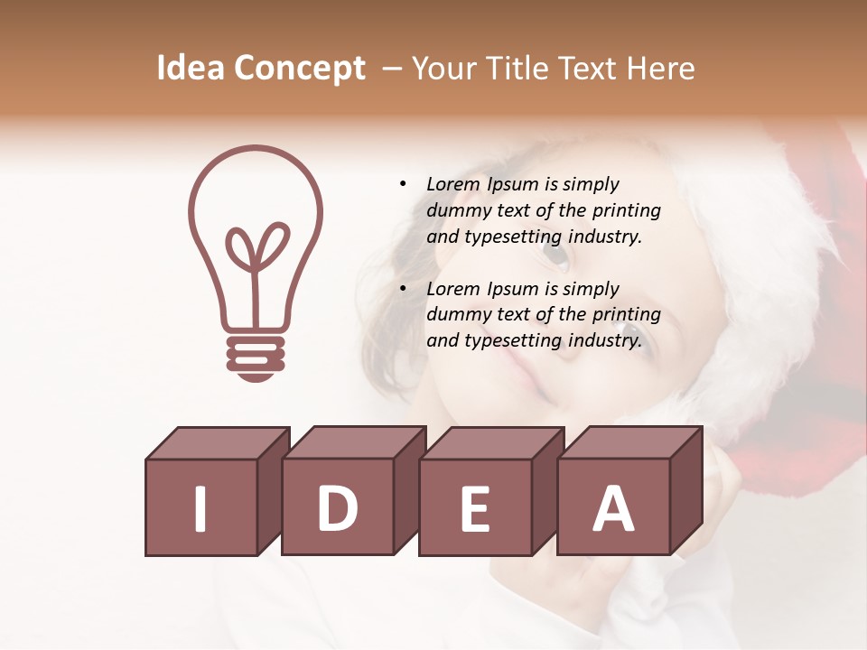 A Young Girl Wearing A Santa Claus Hat PowerPoint Template