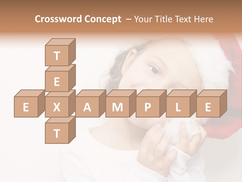 A Young Girl Wearing A Santa Claus Hat PowerPoint Template