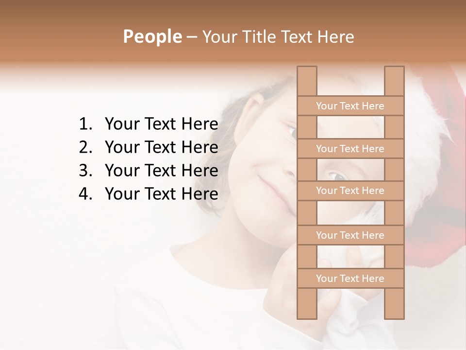 A Young Girl Wearing A Santa Claus Hat PowerPoint Template