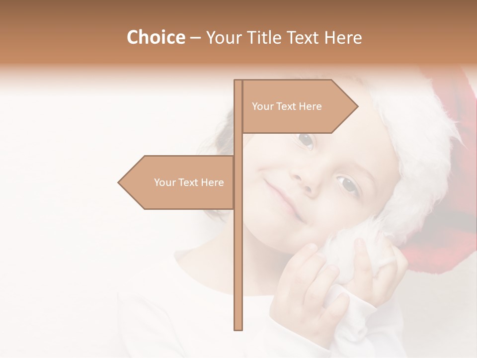 A Young Girl Wearing A Santa Claus Hat PowerPoint Template
