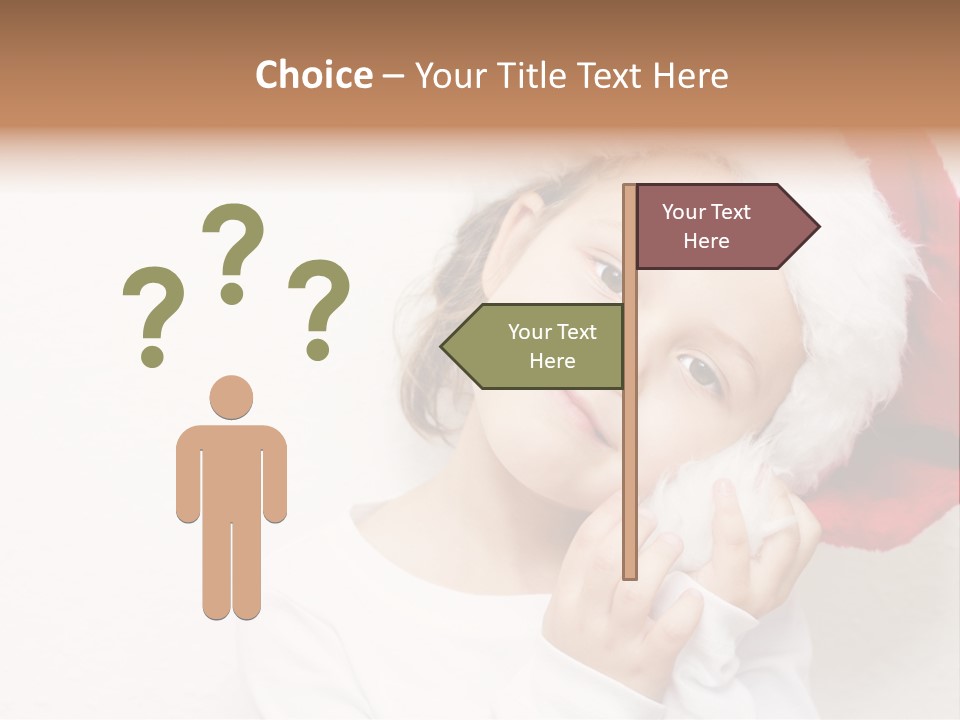 A Young Girl Wearing A Santa Claus Hat PowerPoint Template