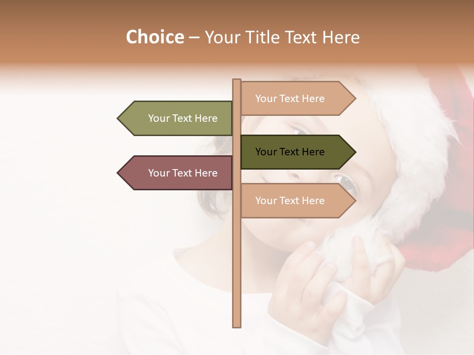 A Young Girl Wearing A Santa Claus Hat PowerPoint Template