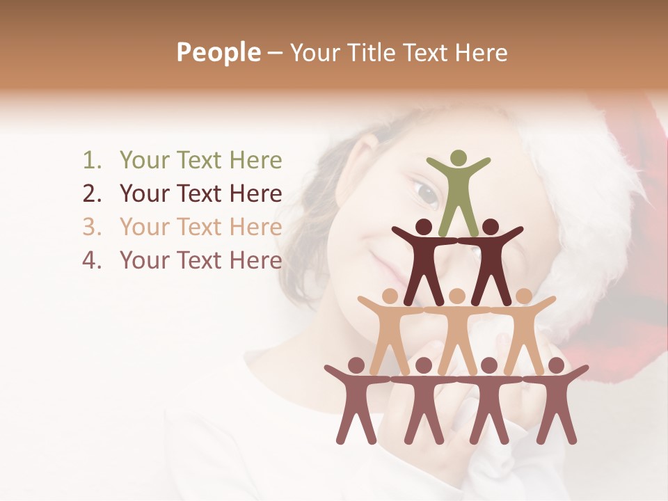 A Young Girl Wearing A Santa Claus Hat PowerPoint Template