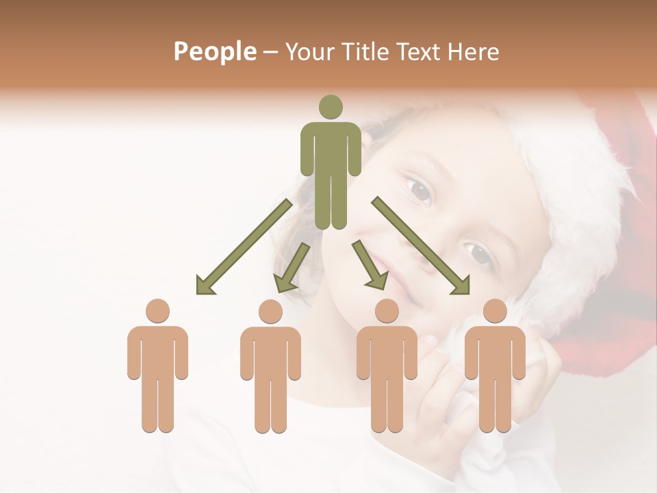A Young Girl Wearing A Santa Claus Hat PowerPoint Template