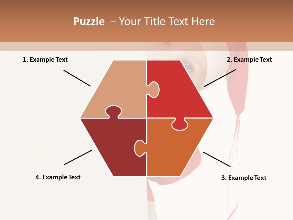 A Baby In A Santa Hat Peeking Out From Behind A Wall PowerPoint Template