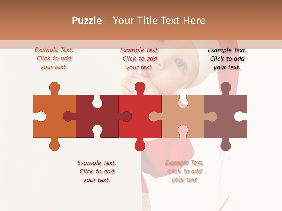 A Baby In A Santa Hat Peeking Out From Behind A Wall PowerPoint Template