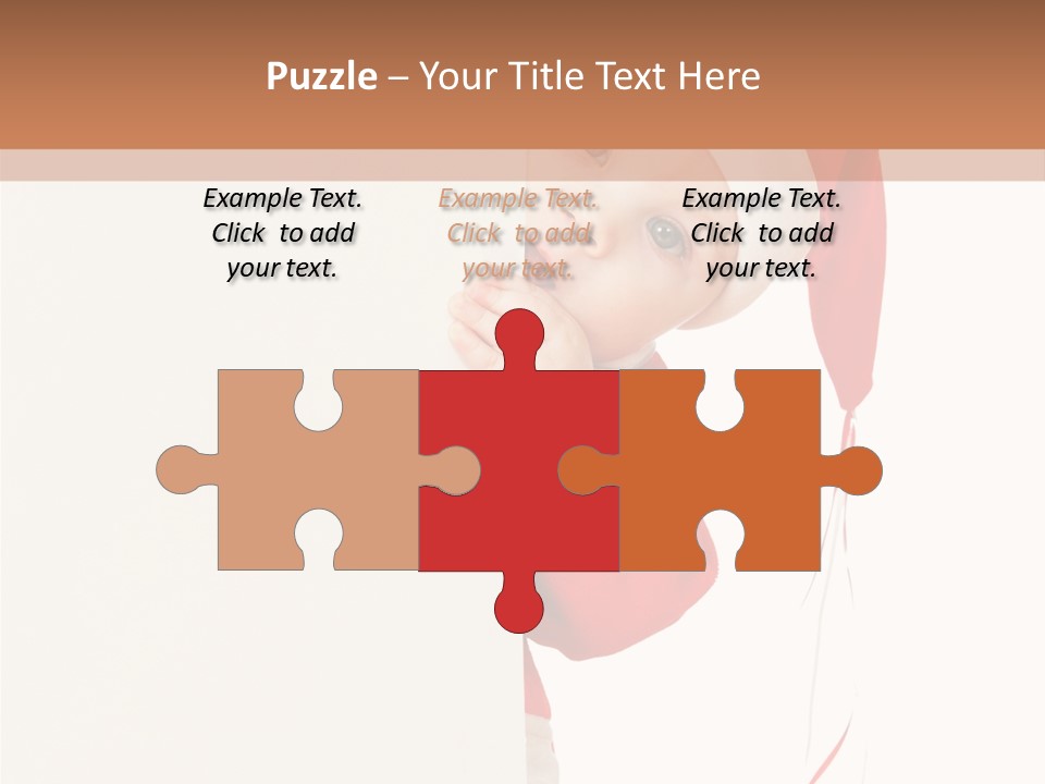 A Baby In A Santa Hat Peeking Out From Behind A Wall PowerPoint Template