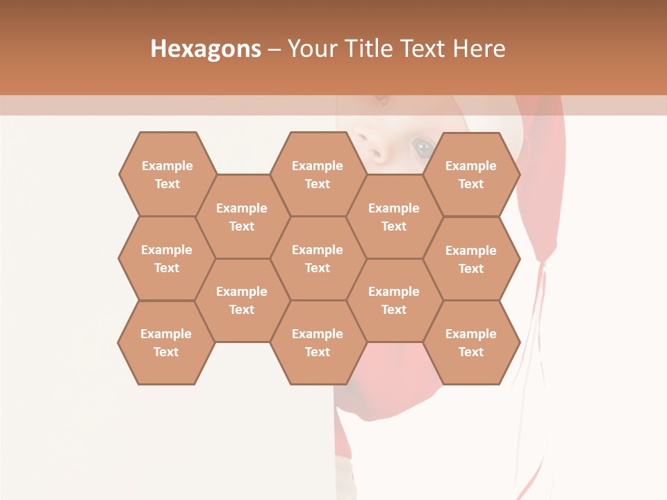 A Baby In A Santa Hat Peeking Out From Behind A Wall PowerPoint Template