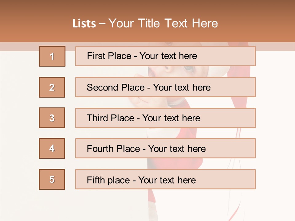 A Baby In A Santa Hat Peeking Out From Behind A Wall PowerPoint Template