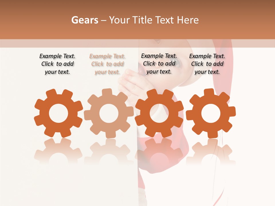 A Baby In A Santa Hat Peeking Out From Behind A Wall PowerPoint Template