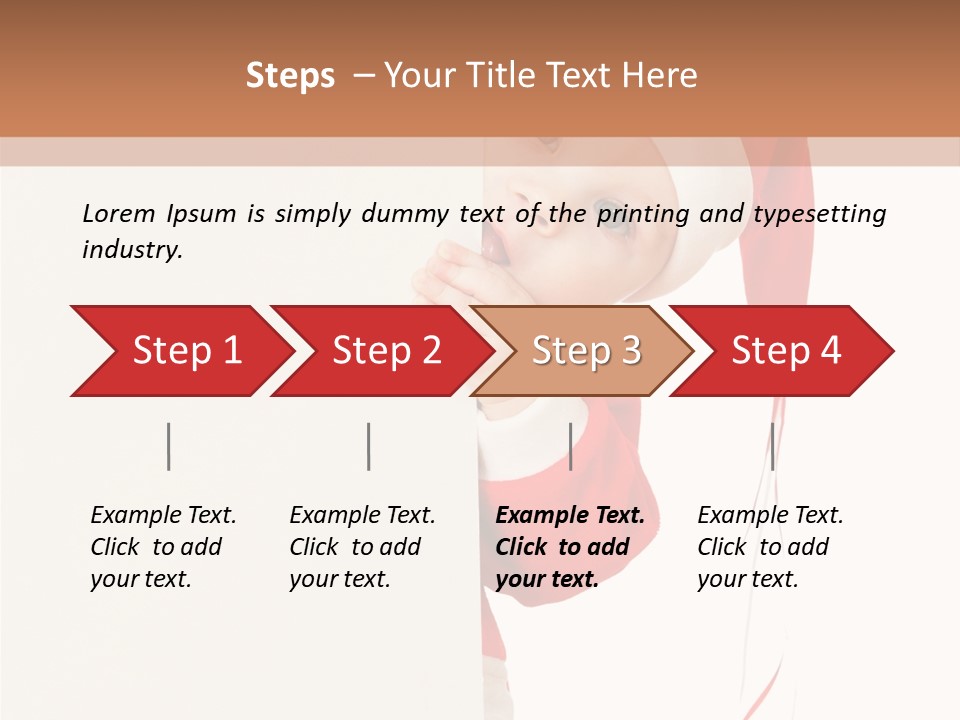 A Baby In A Santa Hat Peeking Out From Behind A Wall PowerPoint Template