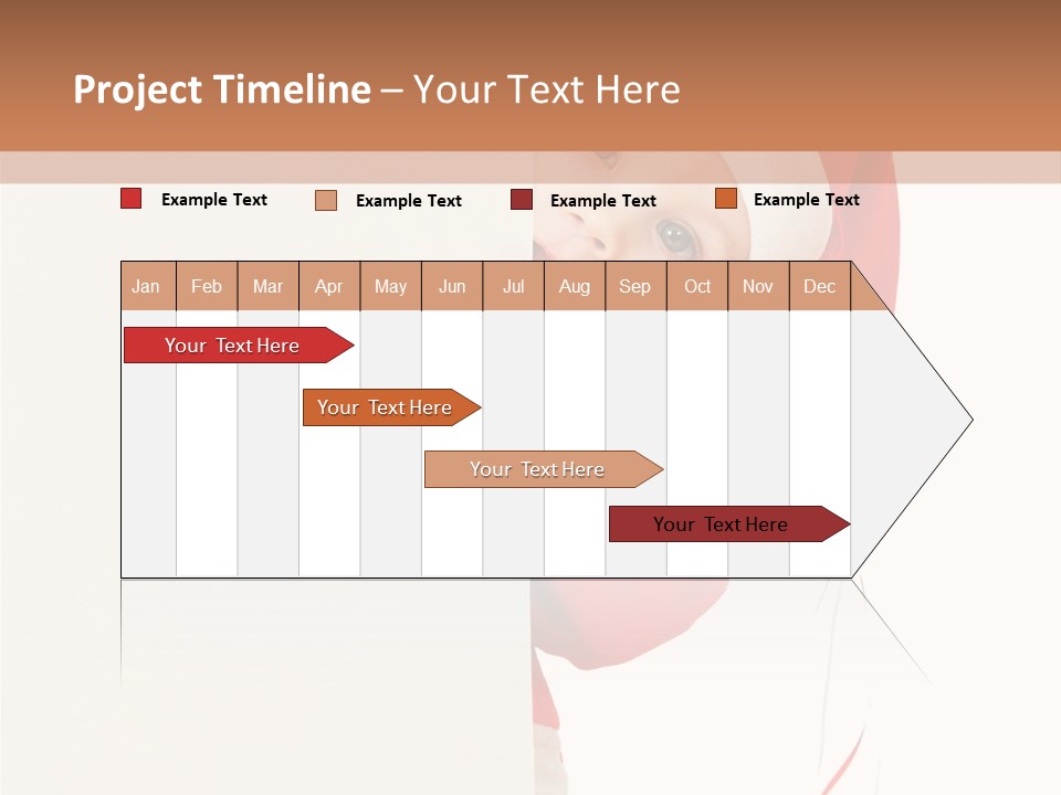 A Baby In A Santa Hat Peeking Out From Behind A Wall PowerPoint Template