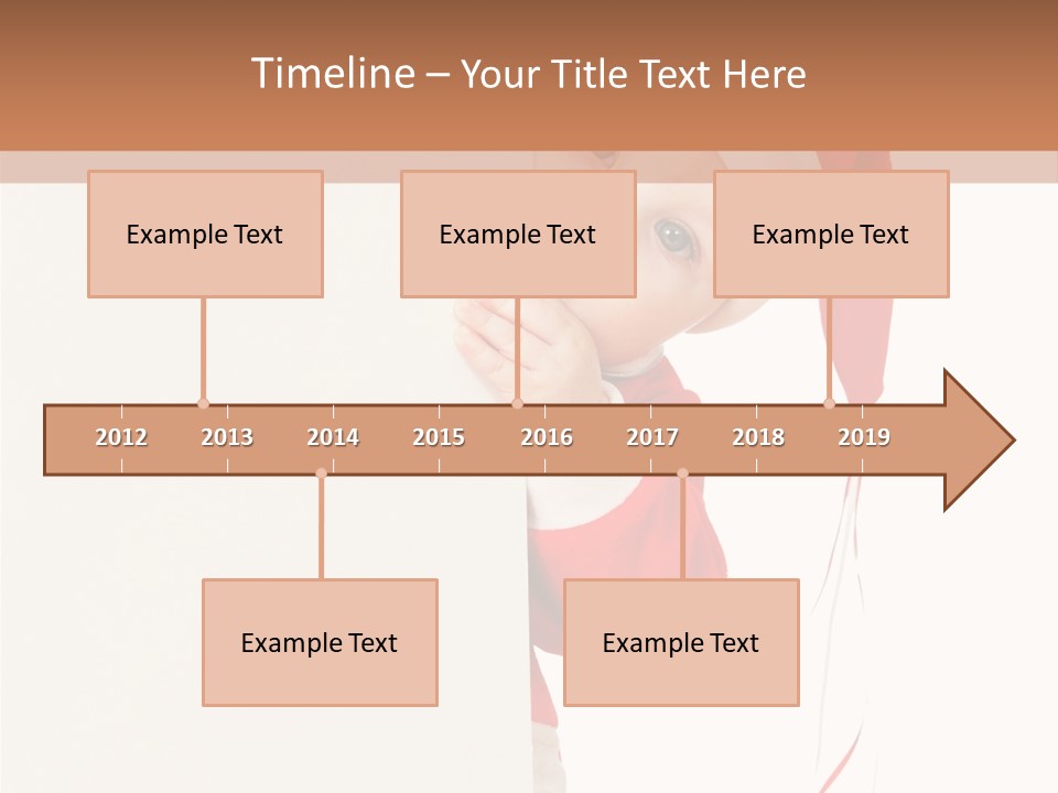 A Baby In A Santa Hat Peeking Out From Behind A Wall PowerPoint Template