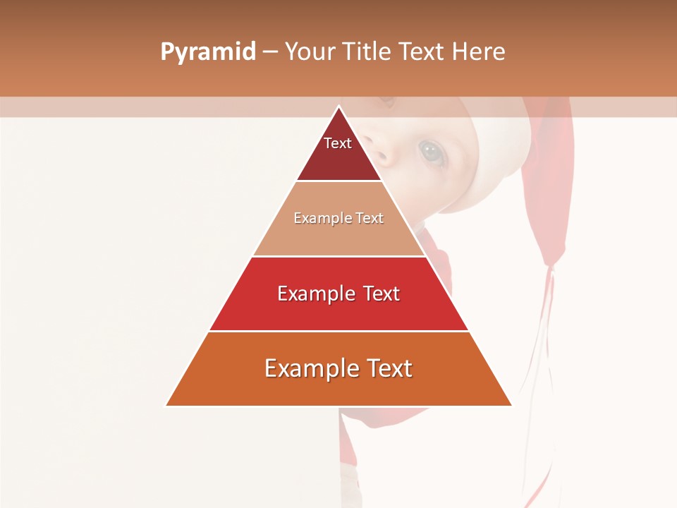 A Baby In A Santa Hat Peeking Out From Behind A Wall PowerPoint Template