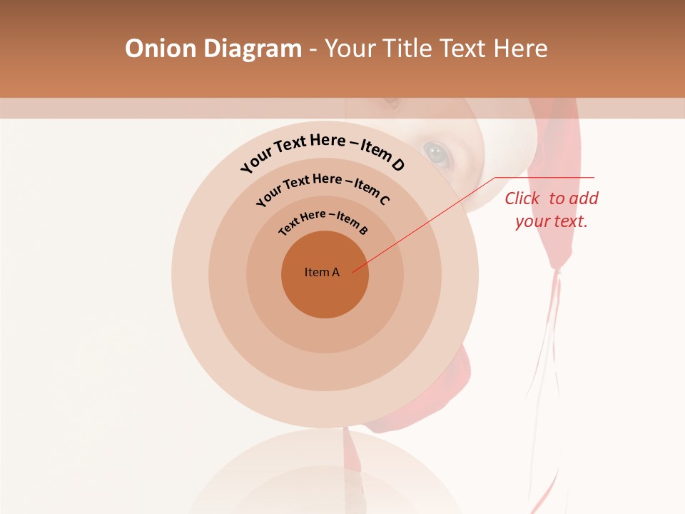 A Baby In A Santa Hat Peeking Out From Behind A Wall PowerPoint Template