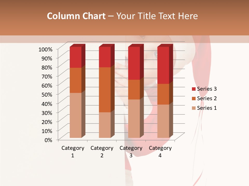 A Baby In A Santa Hat Peeking Out From Behind A Wall PowerPoint Template