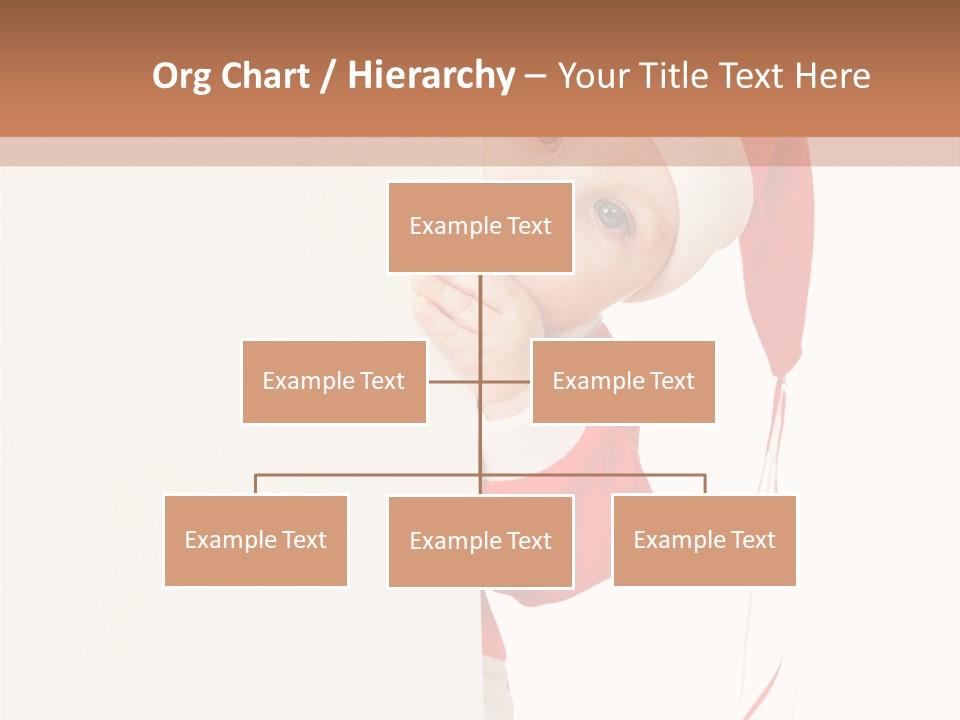 A Baby In A Santa Hat Peeking Out From Behind A Wall PowerPoint Template