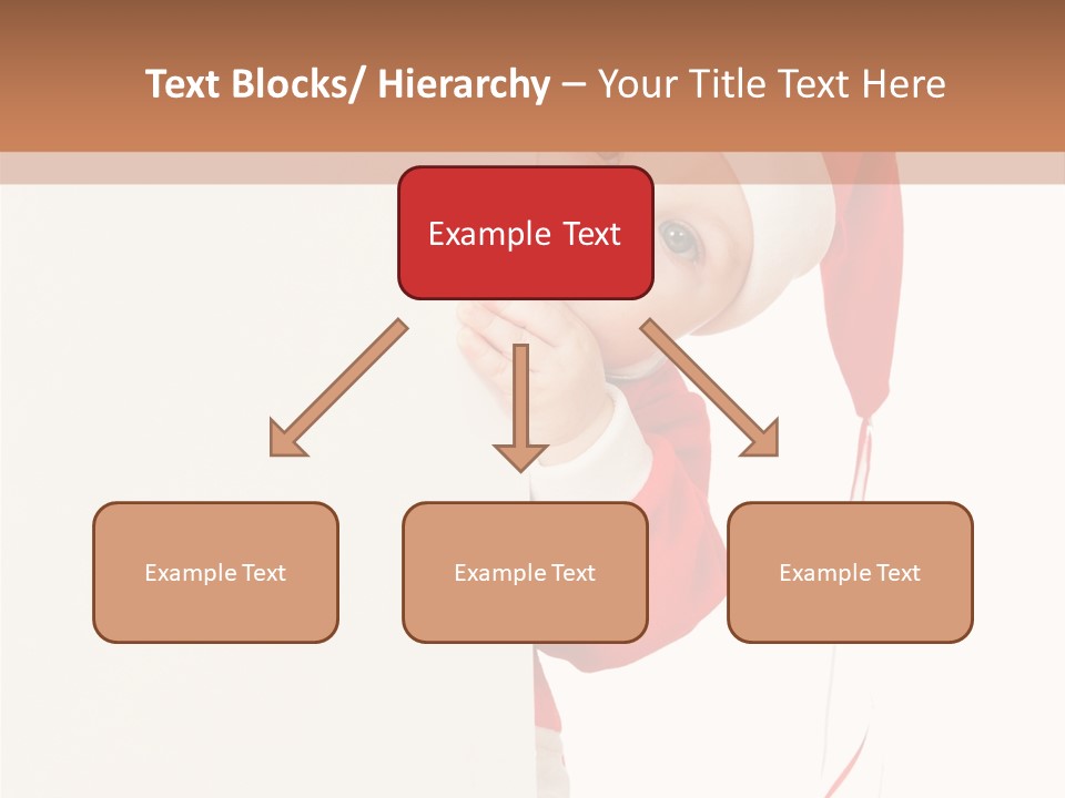 A Baby In A Santa Hat Peeking Out From Behind A Wall PowerPoint Template