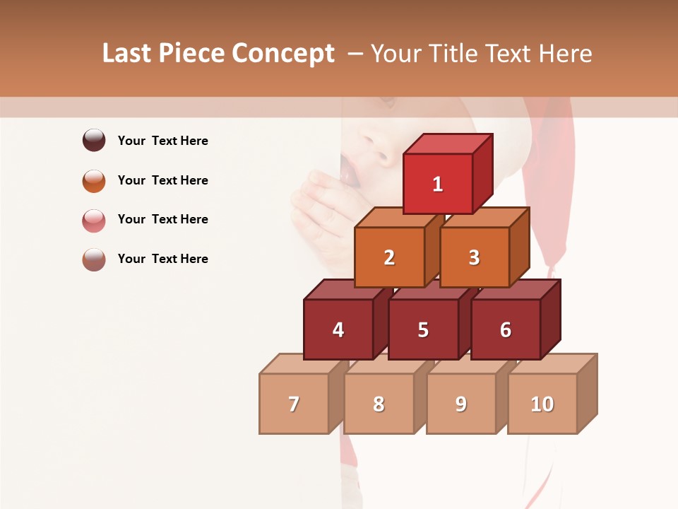 A Baby In A Santa Hat Peeking Out From Behind A Wall PowerPoint Template