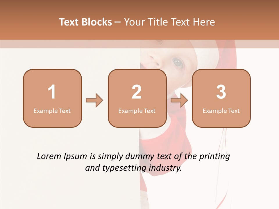 A Baby In A Santa Hat Peeking Out From Behind A Wall PowerPoint Template