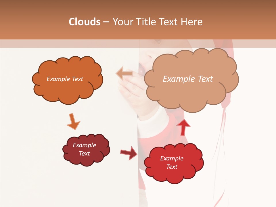 A Baby In A Santa Hat Peeking Out From Behind A Wall PowerPoint Template