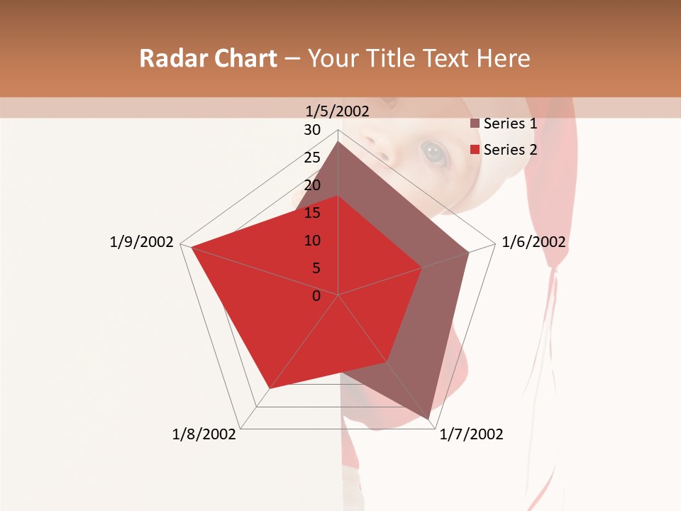 A Baby In A Santa Hat Peeking Out From Behind A Wall PowerPoint Template