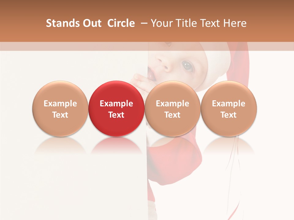 A Baby In A Santa Hat Peeking Out From Behind A Wall PowerPoint Template