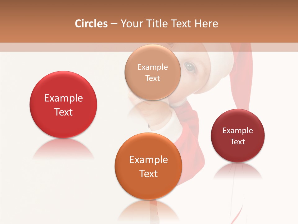 A Baby In A Santa Hat Peeking Out From Behind A Wall PowerPoint Template