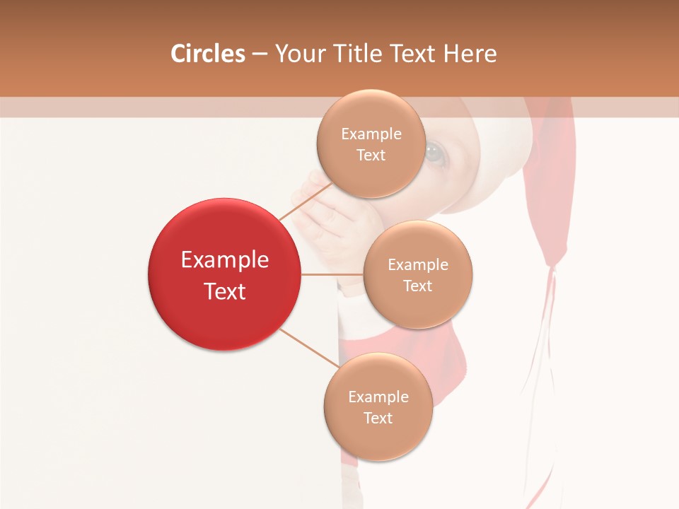 A Baby In A Santa Hat Peeking Out From Behind A Wall PowerPoint Template