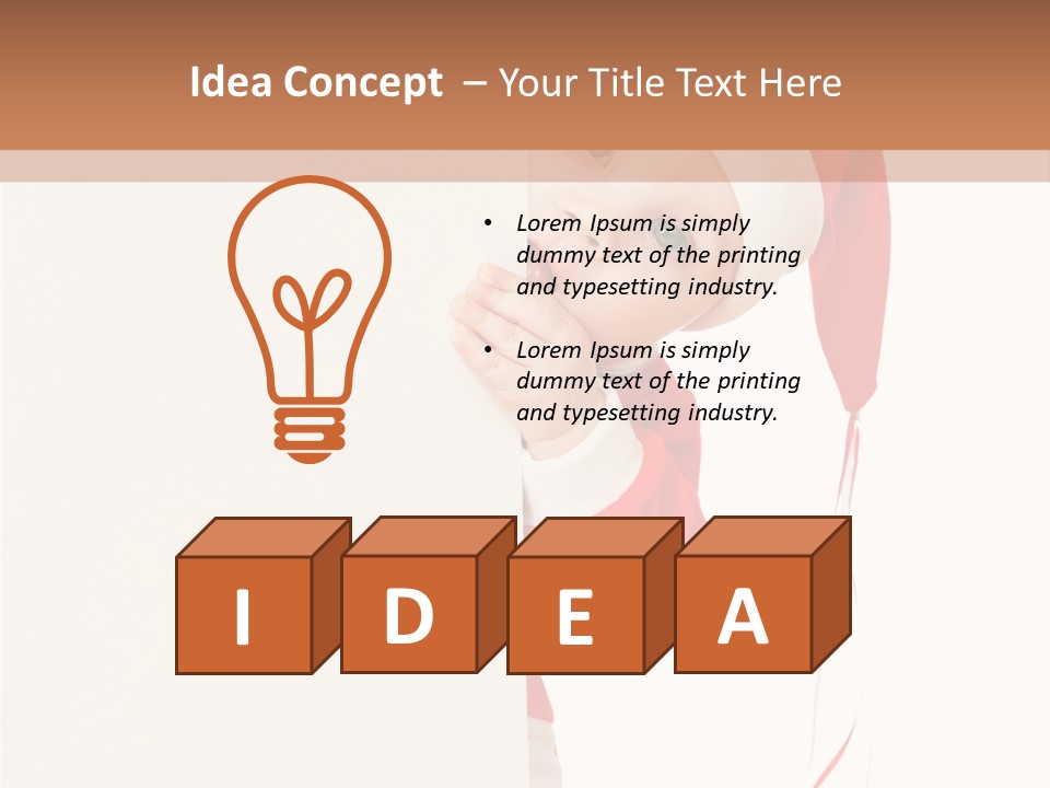 A Baby In A Santa Hat Peeking Out From Behind A Wall PowerPoint Template