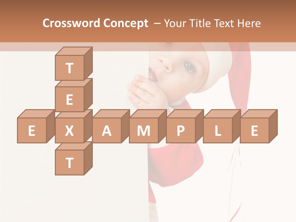A Baby In A Santa Hat Peeking Out From Behind A Wall PowerPoint Template