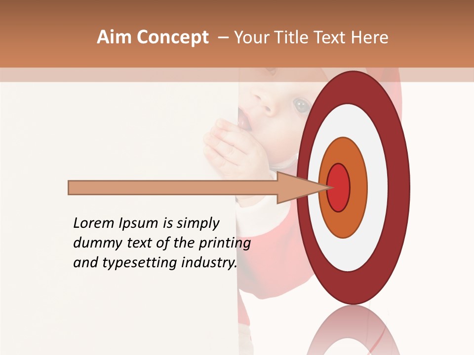 A Baby In A Santa Hat Peeking Out From Behind A Wall PowerPoint Template
