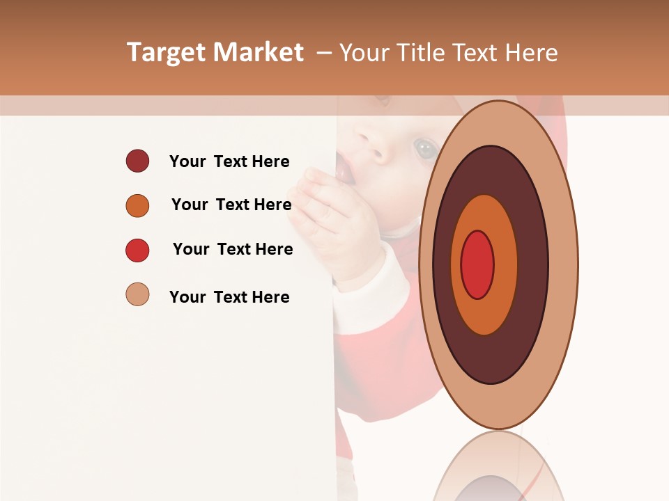 A Baby In A Santa Hat Peeking Out From Behind A Wall PowerPoint Template